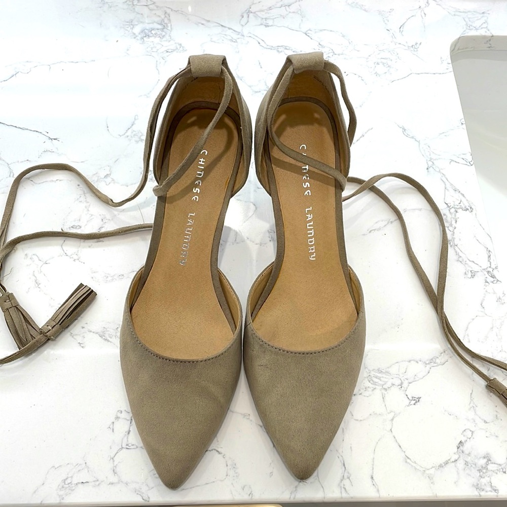 Chinese Laundry Tie-up Pointy Toe Short Heels